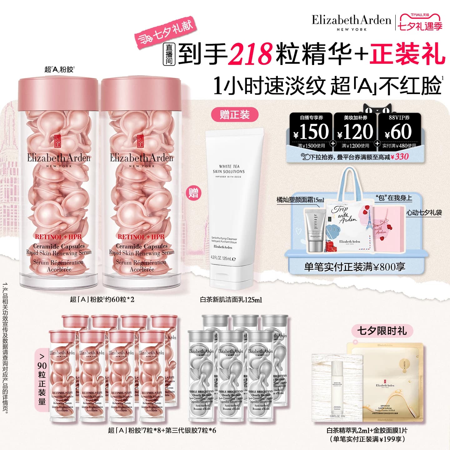 【七夕礼物】雅顿第二代粉胶精华淡纹修护 A醇抗皱精华胶囊 紧致 - 缩略图5