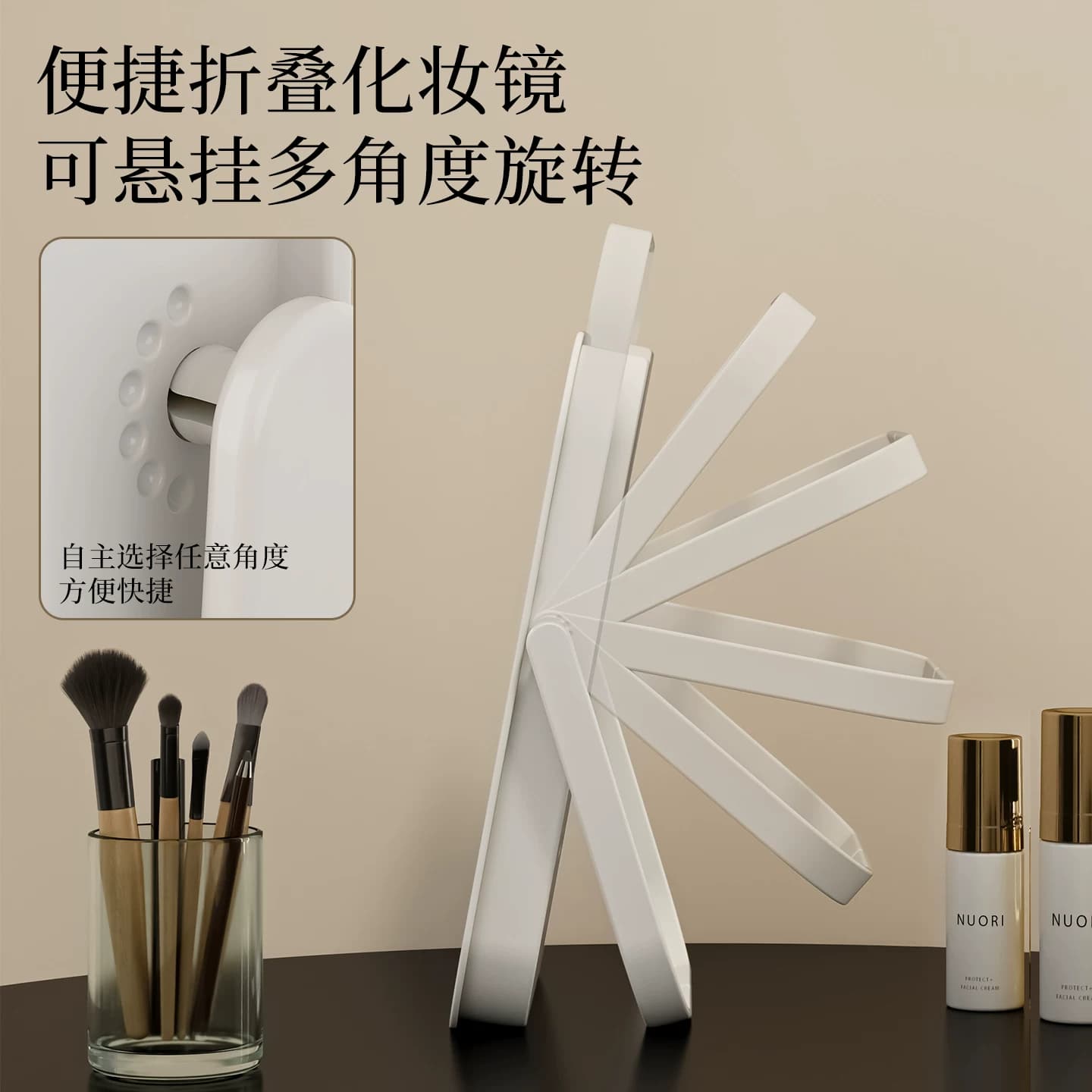 LED化妆镜台式充电镜子显色细腻不吃妆日光护眼亮灯宿舍美妆挂镜 - 缩略图4