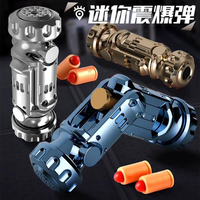 新款儿童mini手指解压指环旋转枪炫酷可发射抛壳玩具男孩新奇玩具 - 缩略图3