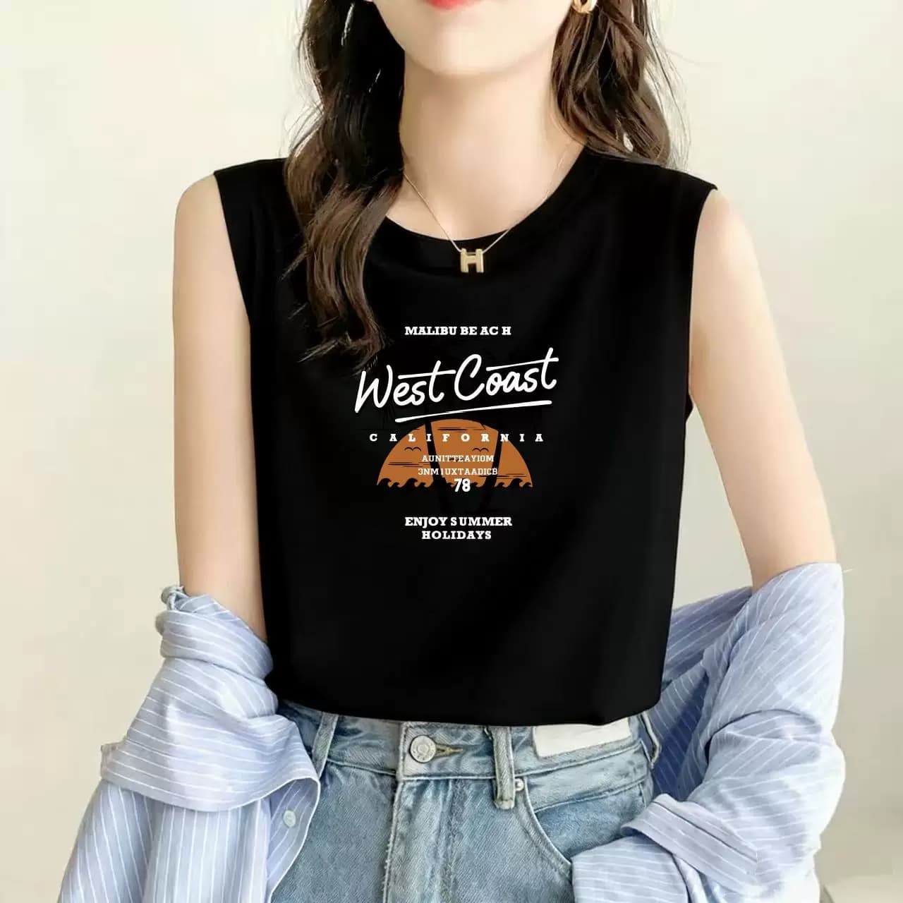 包邮无袖吊带背心女装2026夏季新款外穿宽松韩版简约流行洋气上衣 - 缩略图4