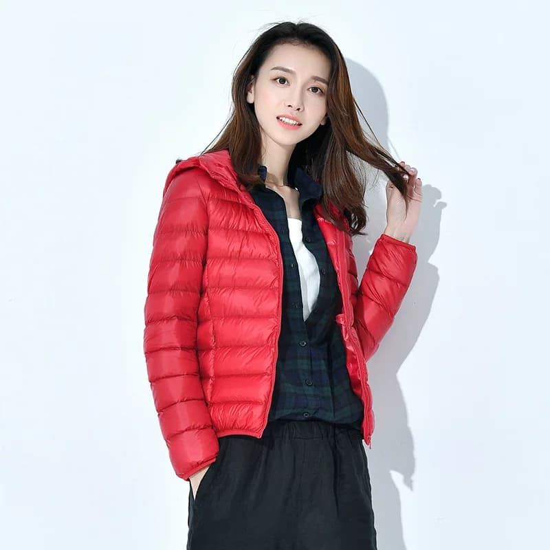 欧洲羽绒服女士2026新款短款轻薄加厚保暖修身韩版白鸭绒时尚外套 - 缩略图3