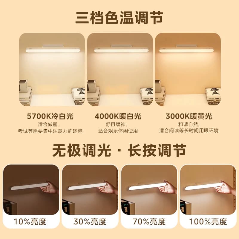美的小台灯宿舍灯大学生磁吸灯酷毙灯学习护眼充电台灯吸附长续航 - 缩略图4