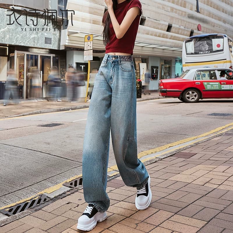 薄款天丝弯刀牛仔裤女2026年夏季新款高腰显瘦宽松小个子镰刀裤子 - 缩略图2