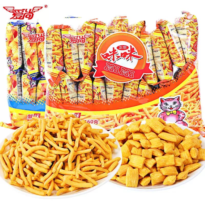 爱尚咪咪虾条虾味薯条蟹味粒小包装吃货小零食小吃休闲食品大礼包 - 缩略图2