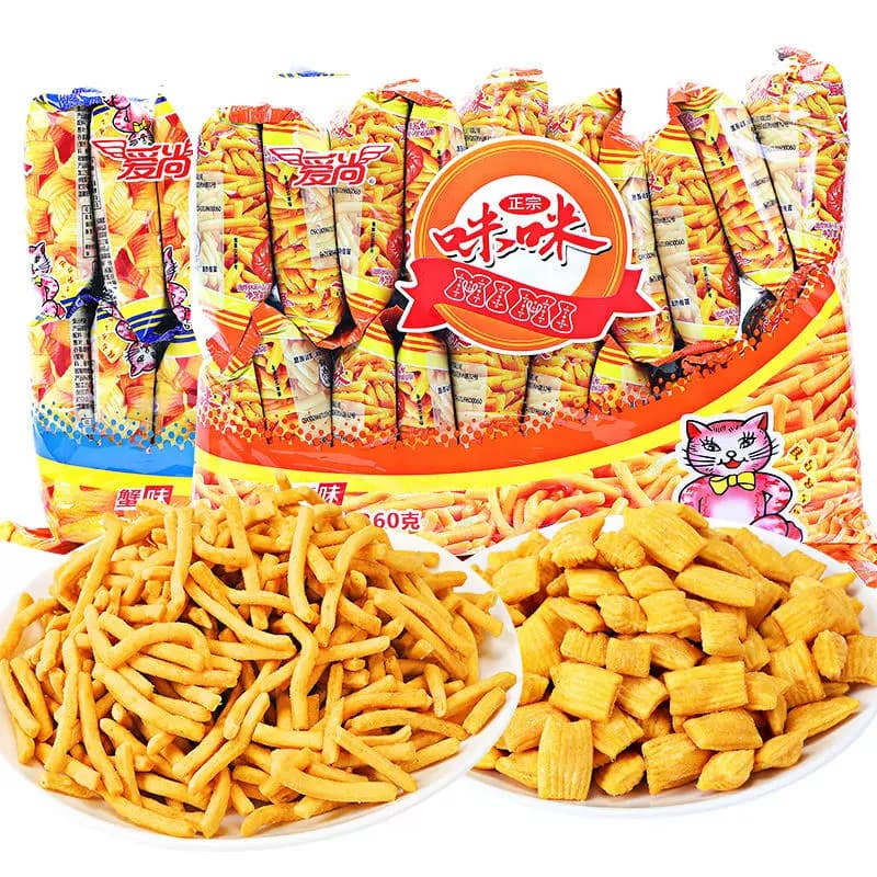 爱尚咪咪虾条虾味薯条蟹味粒小包装吃货小零食小吃休闲食品大礼包 - 缩略图5