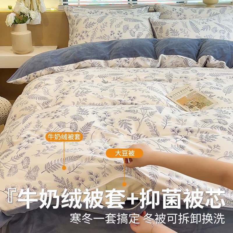 被子被套一整套被子冬被牛奶绒被褥棉被加厚珊瑚绒10斤秋2026新款 - 缩略图2