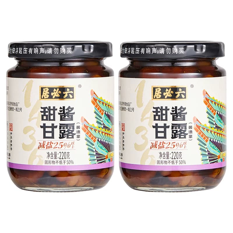 六必居减盐甜酱甘露腌酱地环螺丝菜宝塔菜地葫芦早餐下饭酱腌小菜 - 缩略图5