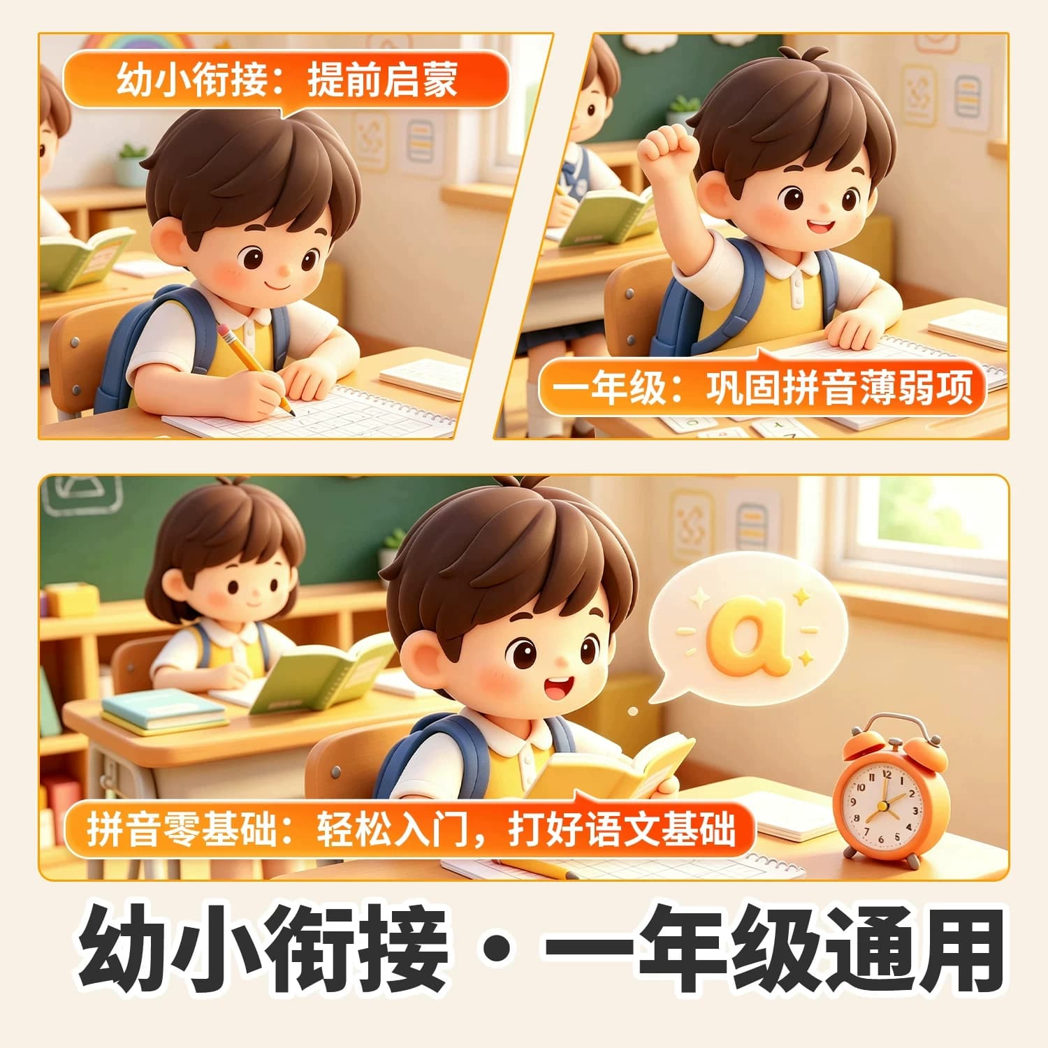 斗半匠2026新款看动画学拼音一年级汉语拼音拼读训练幼小衔接教材全套一日一练拼音入门幼儿园宝宝初学者每日一练启蒙拼音专项强化 - 缩略图5