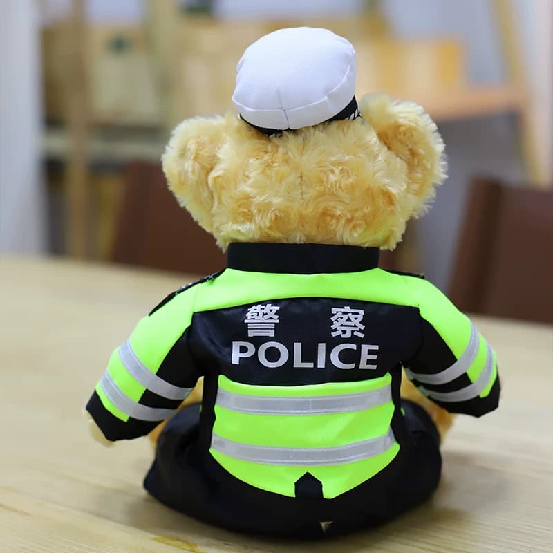 警察交警小熊公仔玩偶制服铁骑泰迪熊毛绒玩具送儿童礼物消防小熊 - 缩略图4
