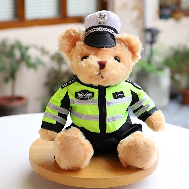 警察交警小熊公仔玩偶制服铁骑泰迪熊毛绒玩具送儿童礼物消防小熊 - 缩略图5