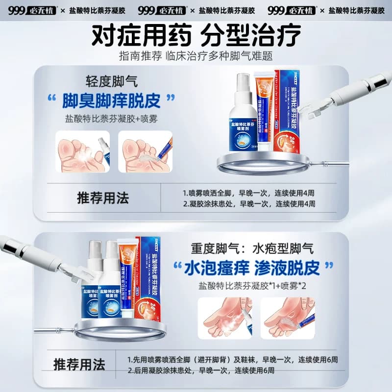 盐酸特比萘芬凝胶乳膏正品脚气止痒脱皮杀菌真菌感染专用药膏喷雾 - 缩略图2