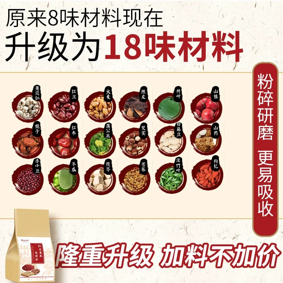 丸颜堂红豆薏米芡实茶祛去苦荞湿大麦养生茶叶花茶组合 - 缩略图2