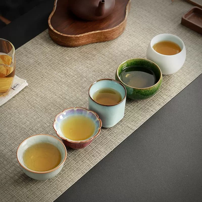 国潮文创五大名窑功夫茶具茶杯套装陶瓷主人杯高档茶盏茶碗伴手礼 - 缩略图2