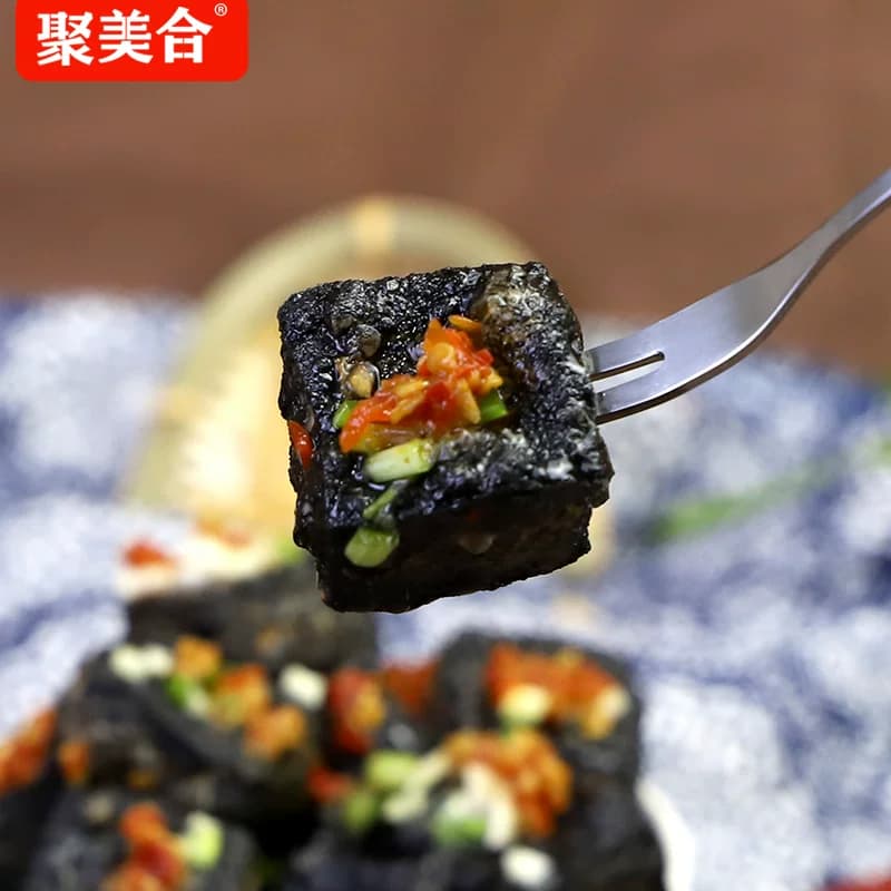 聚美合长沙正宗油炸黑色小臭豆腐生胚半成品经典灌汤湖南特产小吃 - 缩略图4