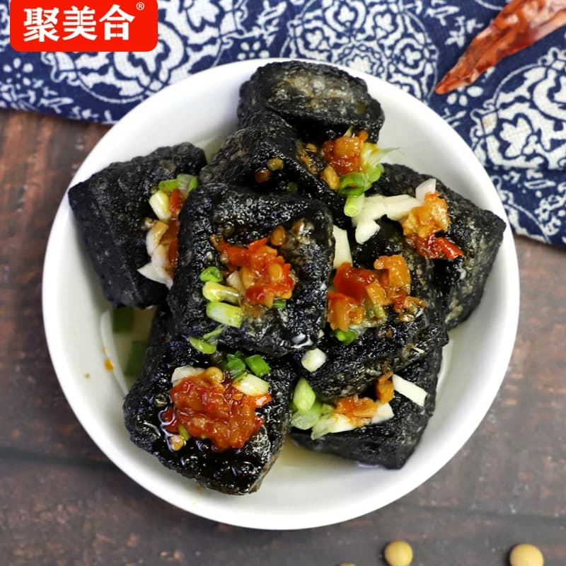 聚美合长沙正宗油炸黑色小臭豆腐生胚半成品经典灌汤湖南特产小吃 - 缩略图2