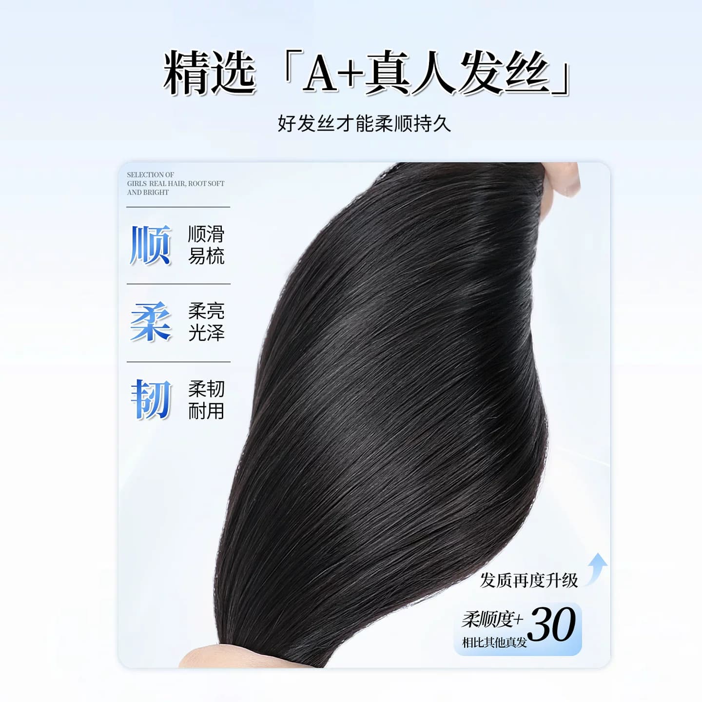 锁骨发假发女全头套式侧分中长发真人发丝短发无痕自然整顶假发套 - 缩略图4