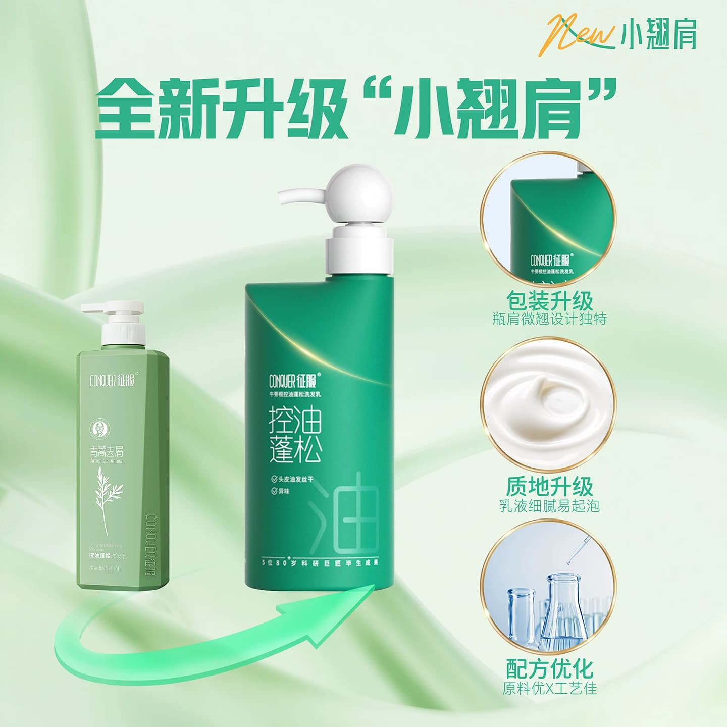 征服青蒿洗发水控油蓬松去屑柔顺青蒿洗发露礼盒装官方旗舰店 - 缩略图2