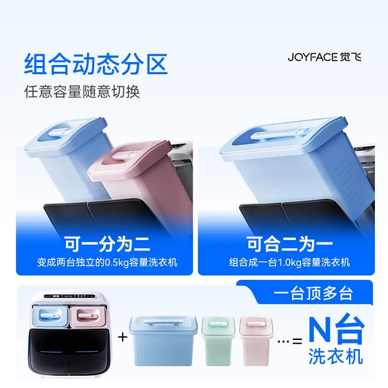 觉飞心愿2Max迷你内衣裤洗衣机小型双桶分区洗烘一体婴儿清洗衣机 - 缩略图4