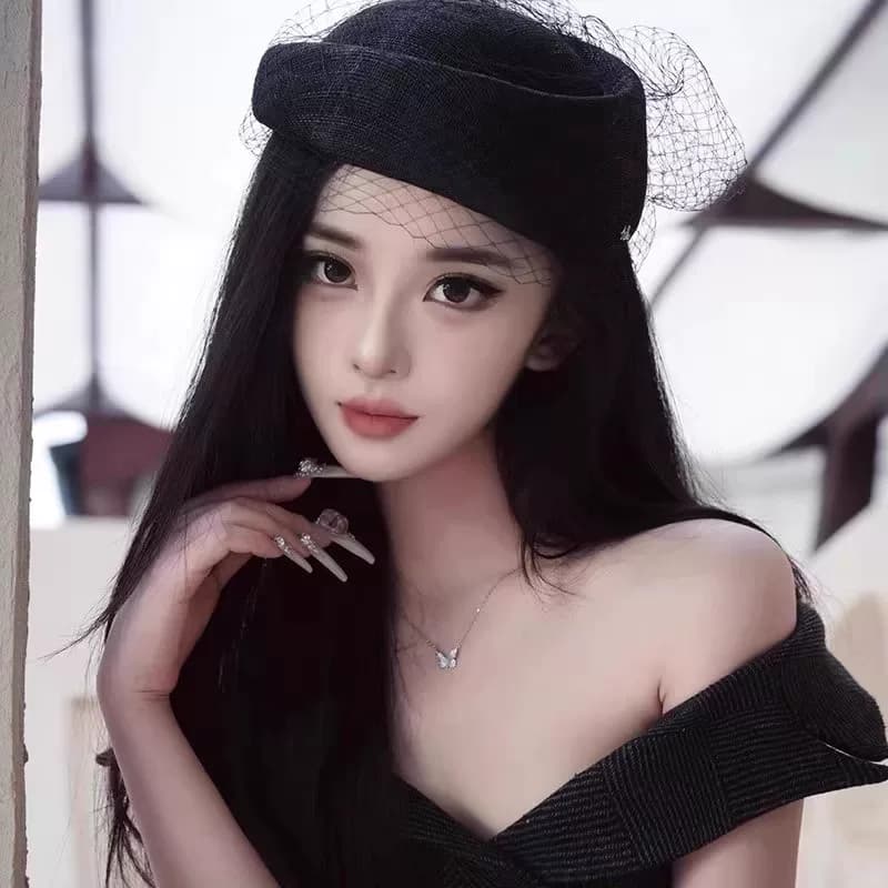 新款麻纱贝雷帽复古赫本风网纱草帽女显脸小气质八角帽空姐帽礼帽 - 缩略图3
