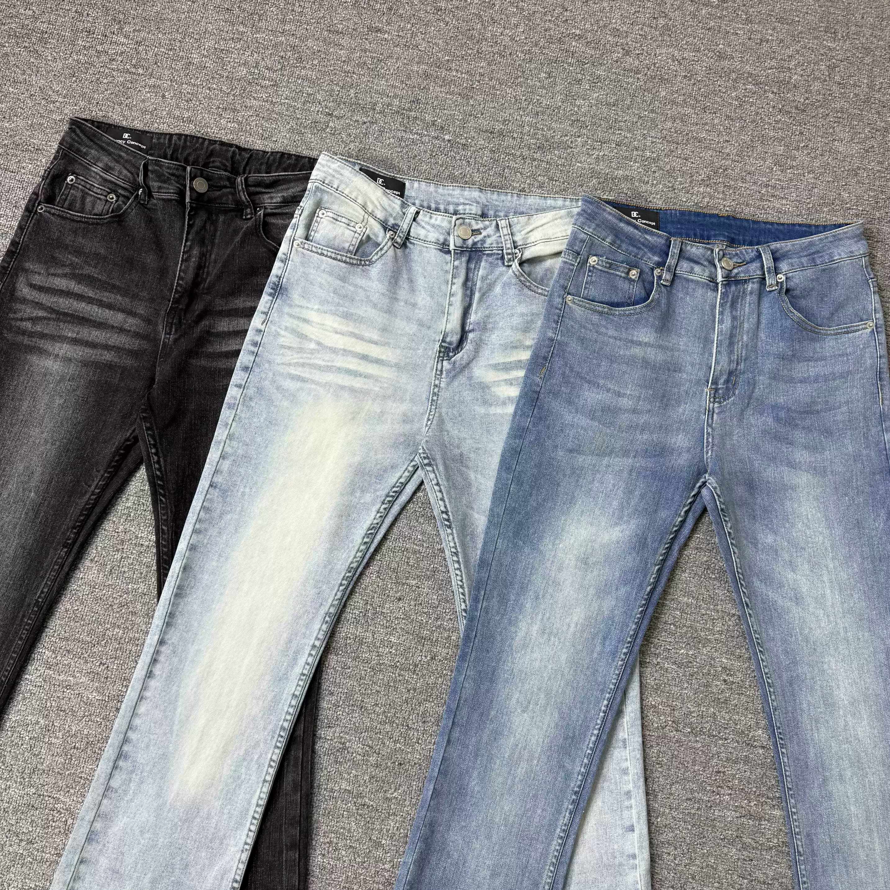 美式cleanfit重磅水洗黑弯刀微喇Dc黑牛vintage517弹力修身牛仔裤 - 缩略图3