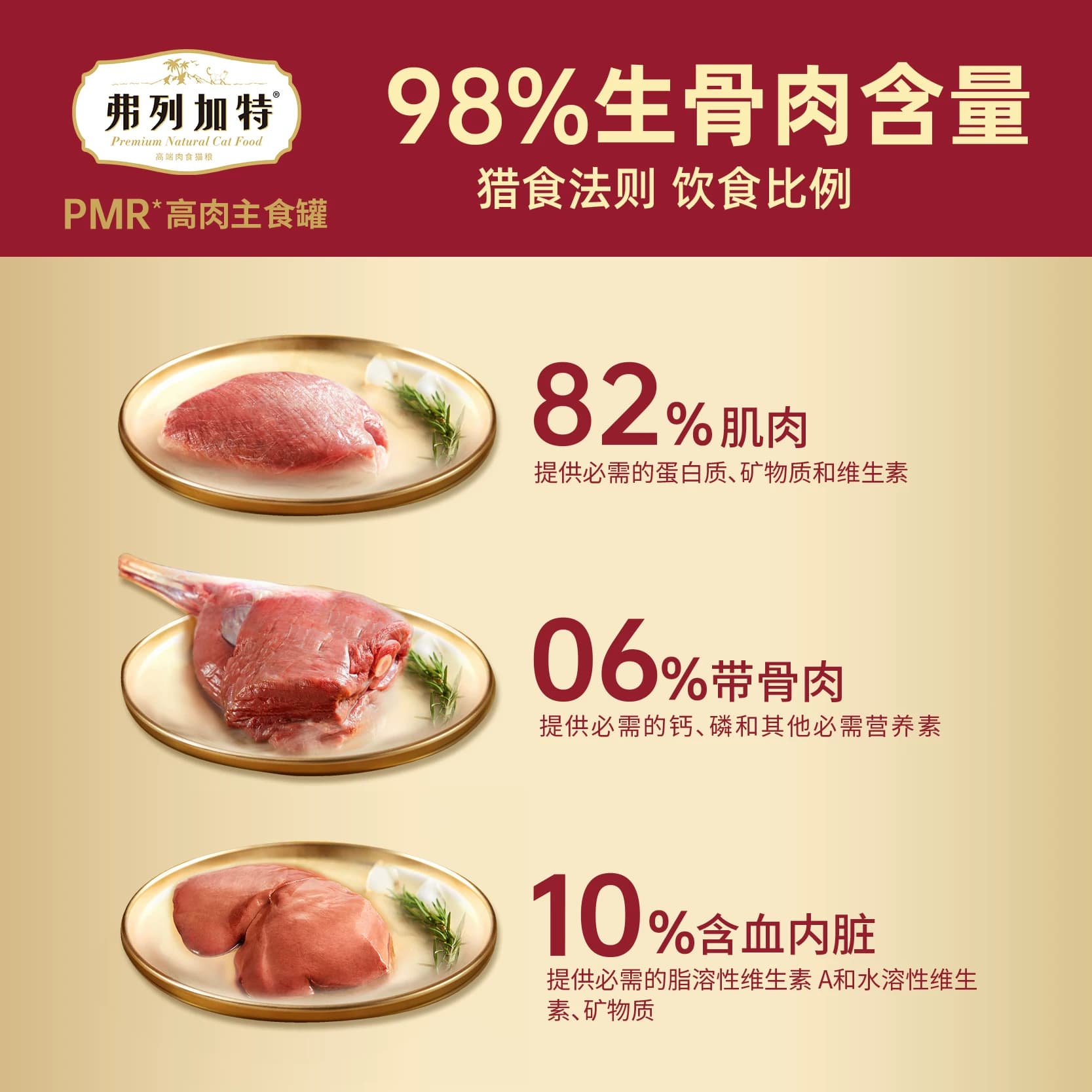 弗列加特0乳糖生骨肉猫主食罐头幼猫成猫罐头猫咪湿粮猫粮官方 - 缩略图3