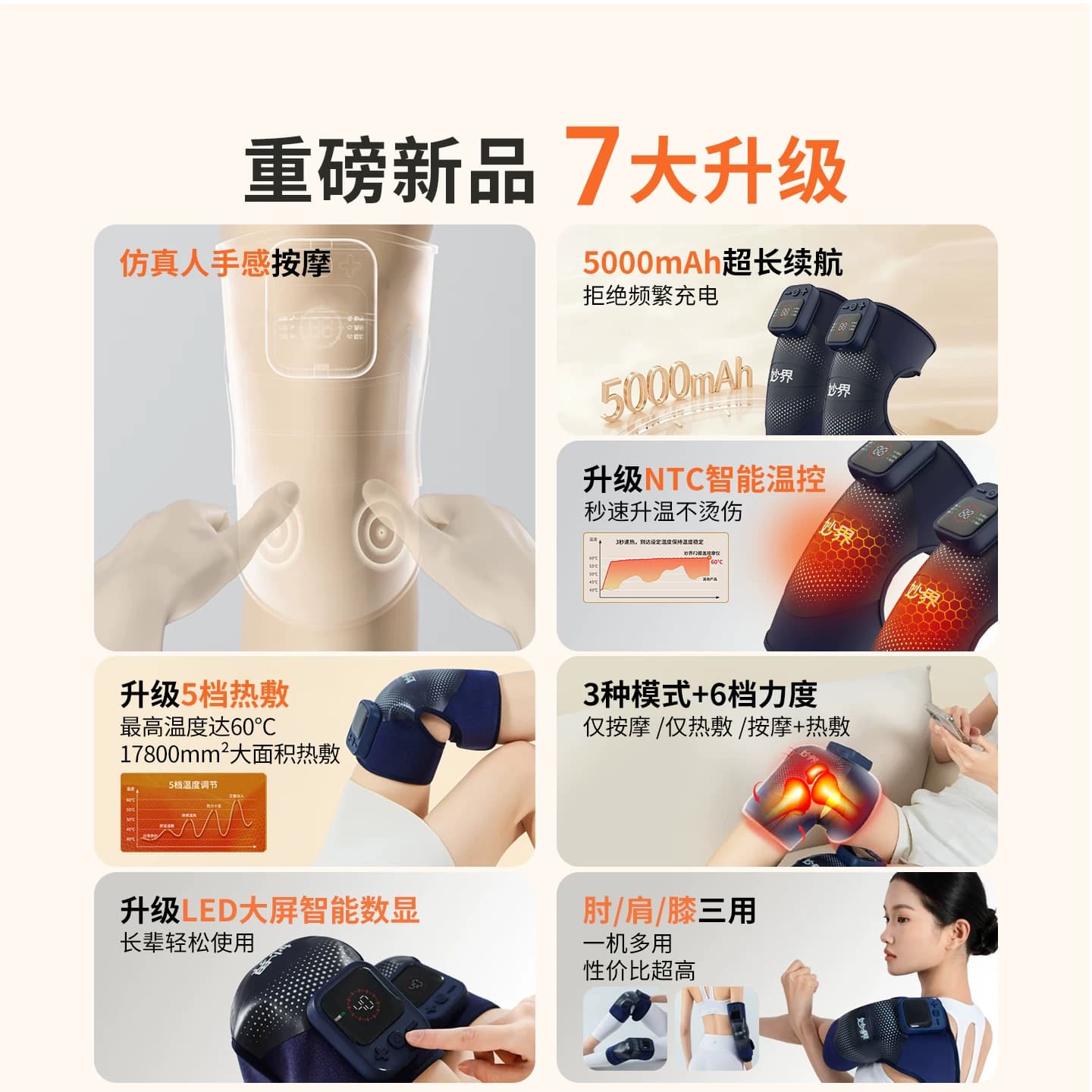 七夕节礼物妙界F2护膝盖发热敷按摩仪器膝盖保暖艾灸热疗中老年人 - 缩略图2