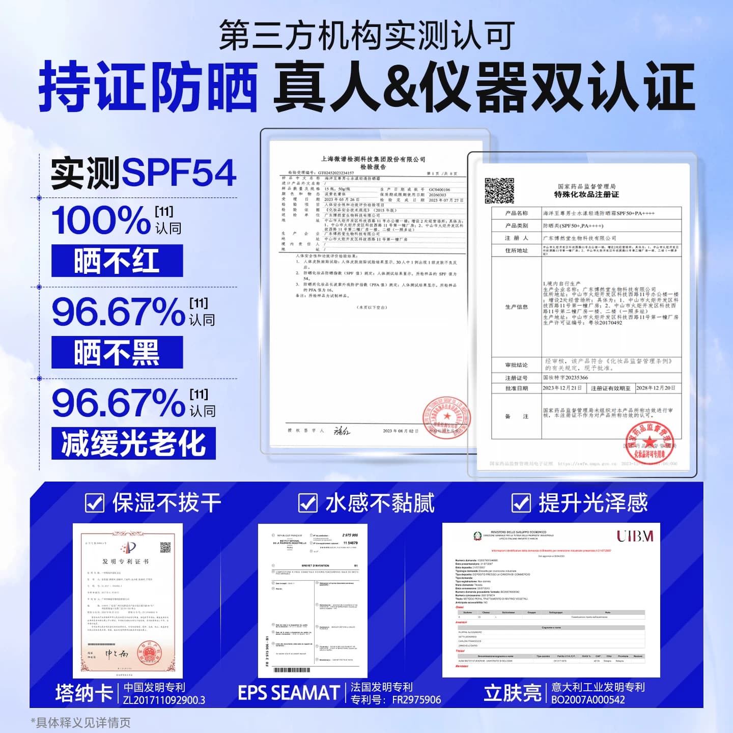 欧豪同款海洋至尊防晒霜男士专用清爽不油户外军训防水汗防紫外线 - 缩略图5