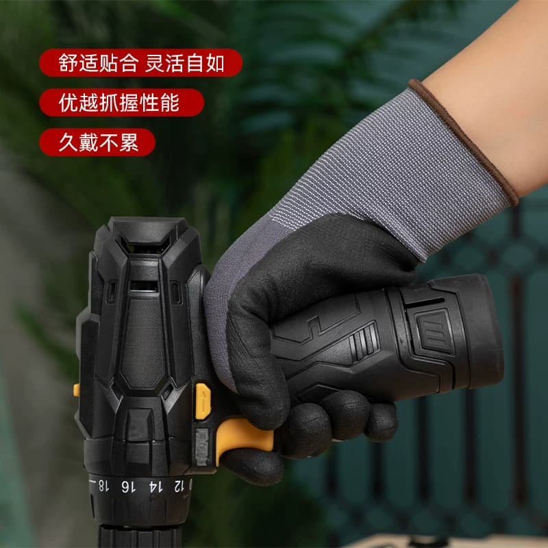快递打包专用手套触屏不粘胶带丁腈橡胶劳保防滑外卖仓库分拣防粘 - 缩略图4