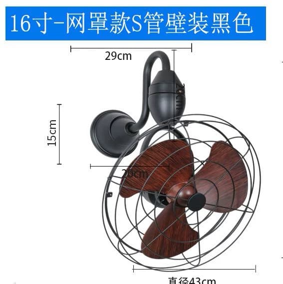 亚马逊大风量民宿咖啡店家用卧室壁挂摇头型吊扇吸顶墙角空间风扇 - 缩略图3