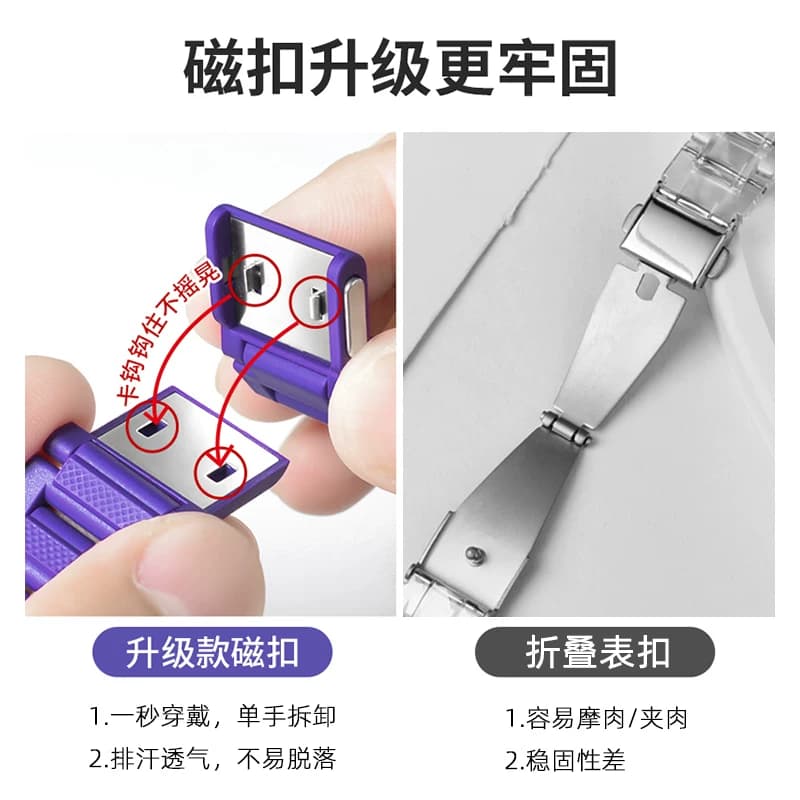 【加强新升级】适用小天才Z8/Z6电话手表Z9/Z7S/Z10磁吸闪扣延长表带D2/D3/Z1S/Y7钢化膜Q2A/Q1Y透色表套配件 - 缩略图3