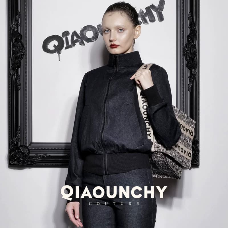 女绅士 QIAOUNCHY俏云曦｜修身高领蓝色牛仔洗水棉夹克外套女 - 缩略图2