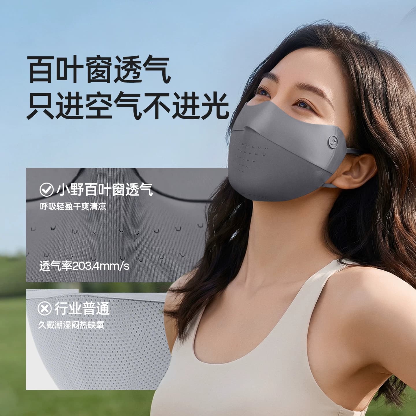 【关晓彤同款】小野和子防晒口罩女防紫外线遮阳轻薄透气冰丝面罩 - 缩略图4