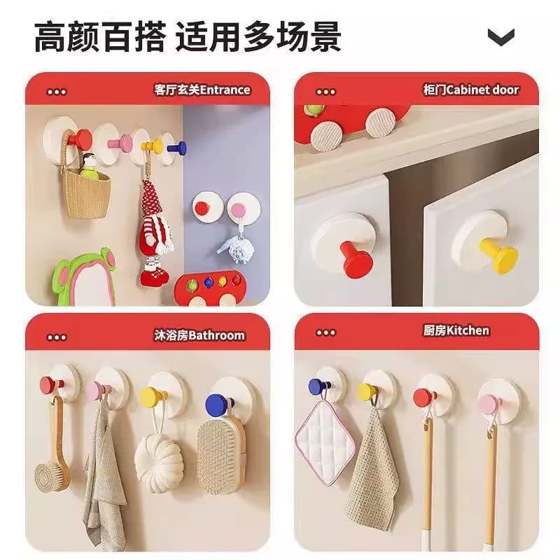 多巴胺吸盘挂钩玄关挂钩承重力强粘胶免打孔入户门口放钥匙神器 - 缩略图4