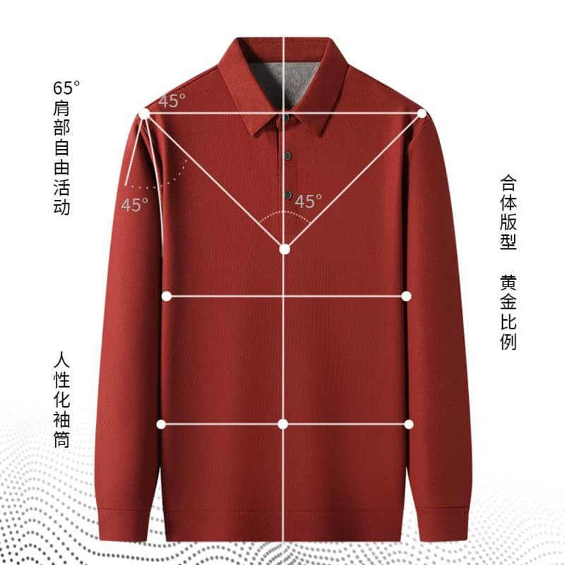 罗蒙加绒加厚男士polo衫长袖T恤男秋冬季保暖弹力卫衣上衣打底衫 - 缩略图5