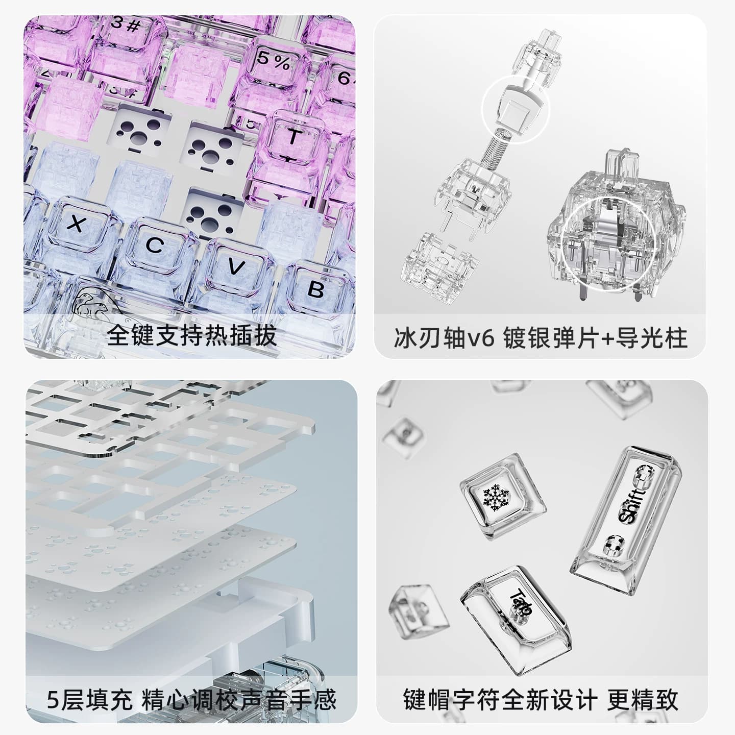 coolkiller无线三模透明客制化CK98ultra北极熊机械键盘游戏电竞 - 缩略图4