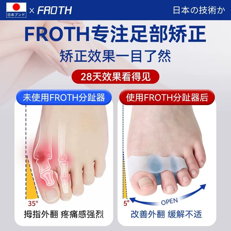 日本硅胶脚趾矫正器男女士拇指外翻三指分趾神器大母趾矫正可穿鞋 - 缩略图3