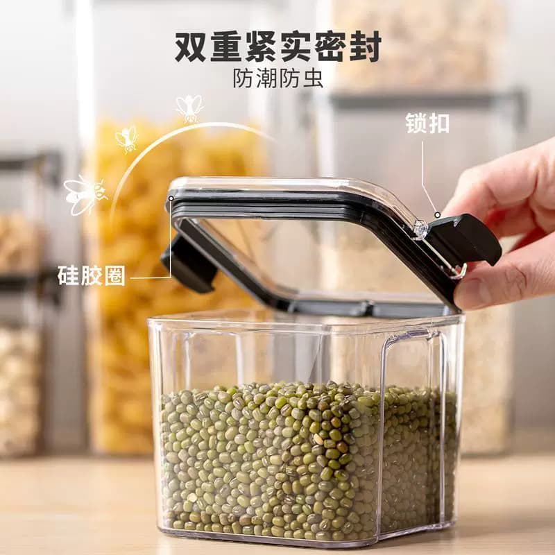 密封罐五谷杂粮厨房收纳盒食品级透明塑料罐密封盒干货茶叶储物罐 - 缩略图3