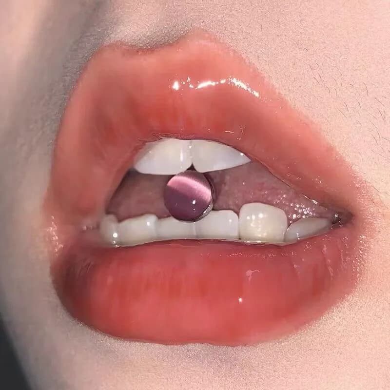 墨刺少女 猫眼石舌钉可喝酒钛钢辣妹舌钉渐变酷炫小众舌钉穿刺饰 - 缩略图2