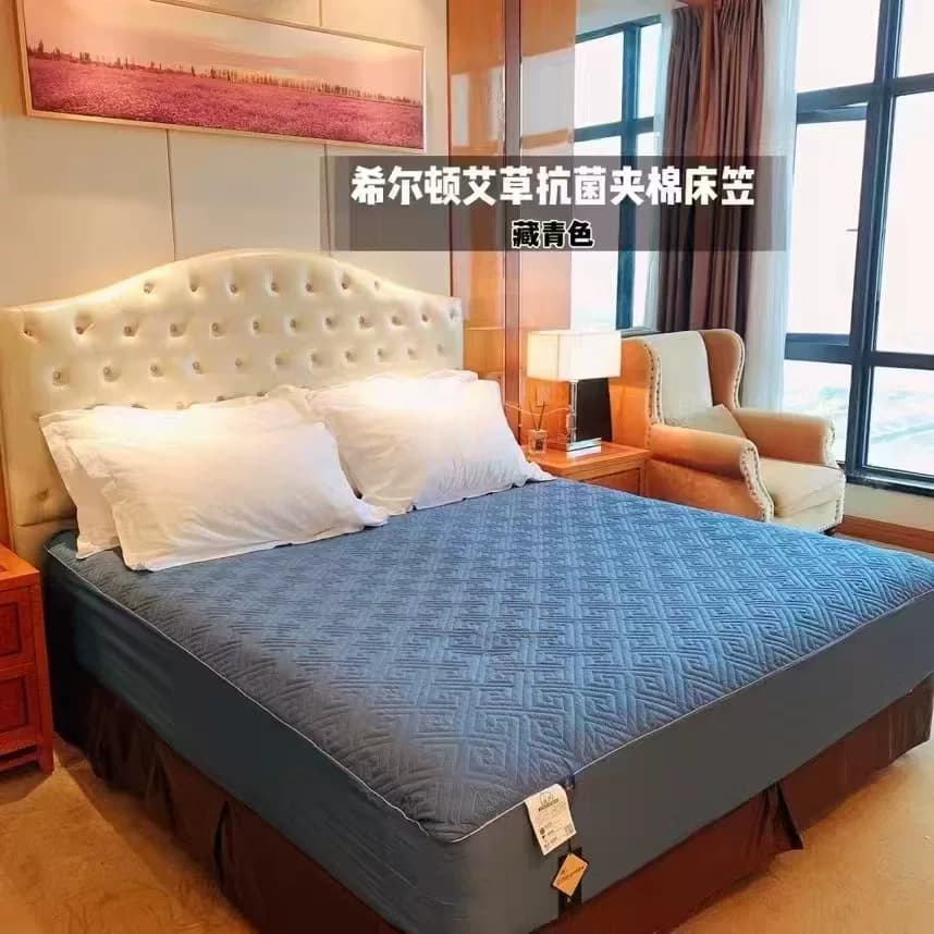 艾草床笠夹棉加厚席梦思床垫保护罩防滑固定防尘床套单床笠 - 缩略图3