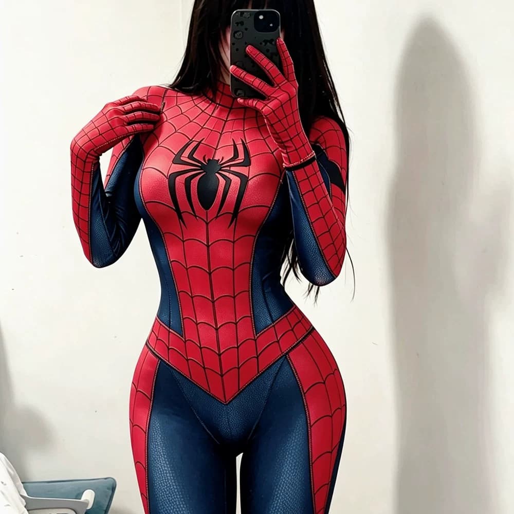 性感女蜘蛛侠紧身连体衣抖音网红变装制服cosplay动漫万圣节套装 - 缩略图4