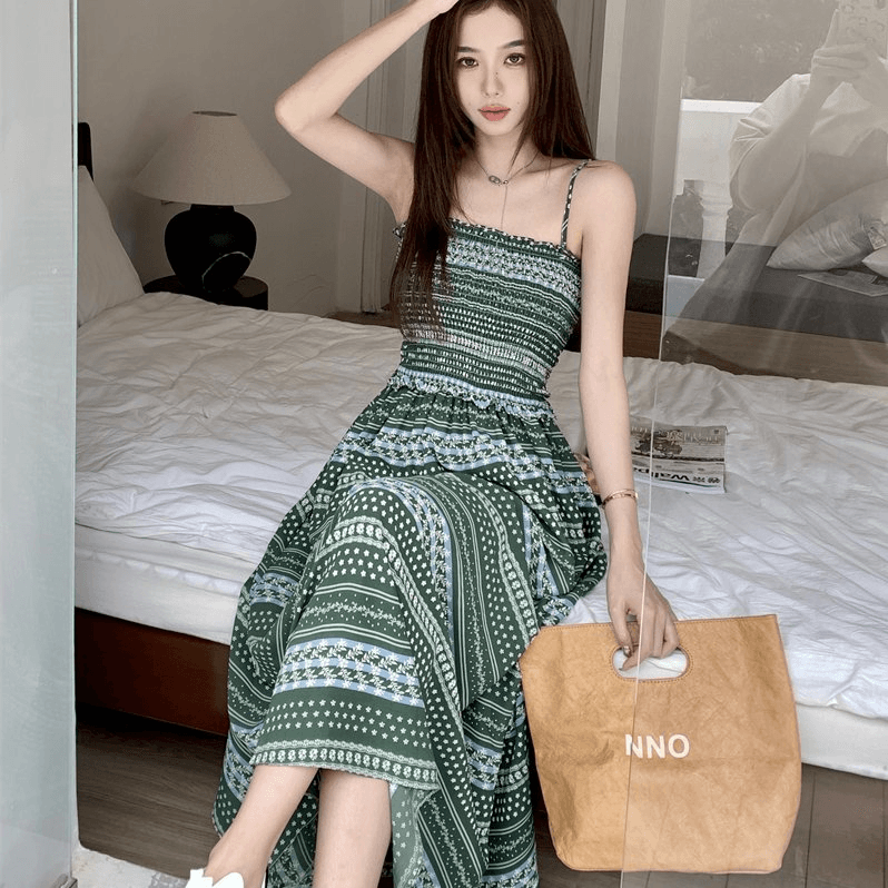 10-2026夏季法式绝美连衣裙女气质收腰长裙茶歇裙 - 缩略图4