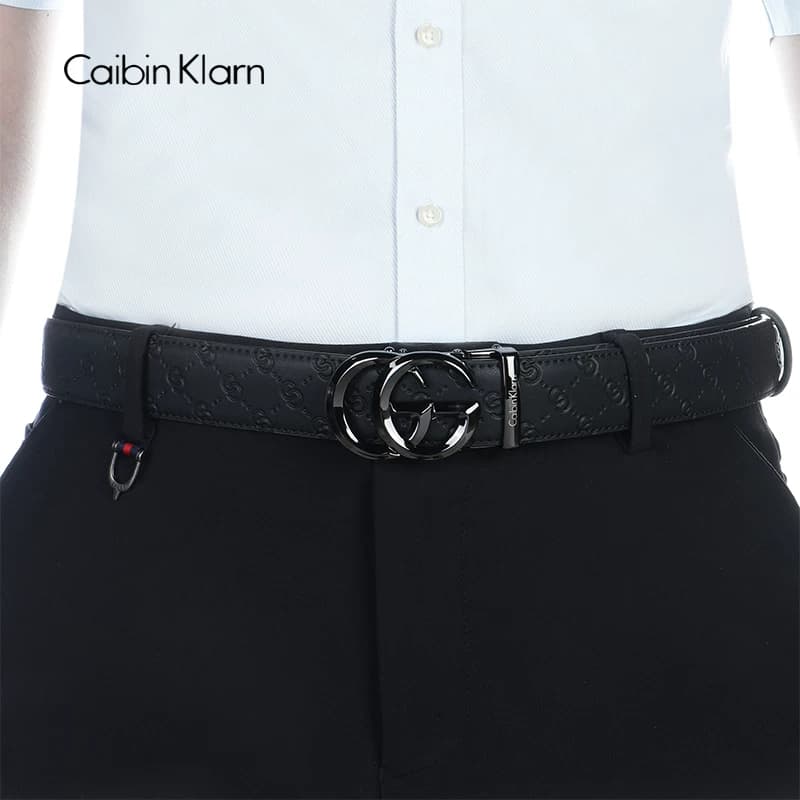Caibin Klarn皮带男2026新款真皮男士腰带百搭纯牛皮裤带男自动扣 - 缩略图4