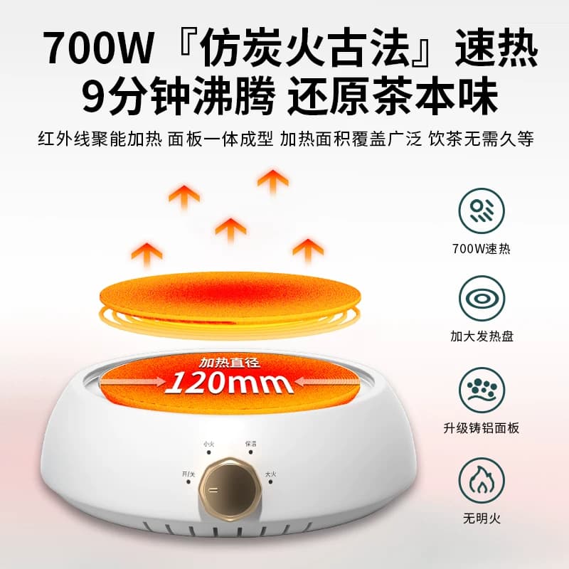 【质保10年】新款电陶炉煮茶器小电磁炉迷你小型茶炉电热炉摩卡壶 - 缩略图2