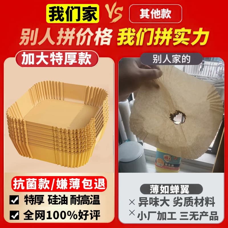 空气炸锅专用食物纸盘圆吸油纸垫纸烤纸锡纸家用纸烘烤食品级烤箱 - 缩略图2