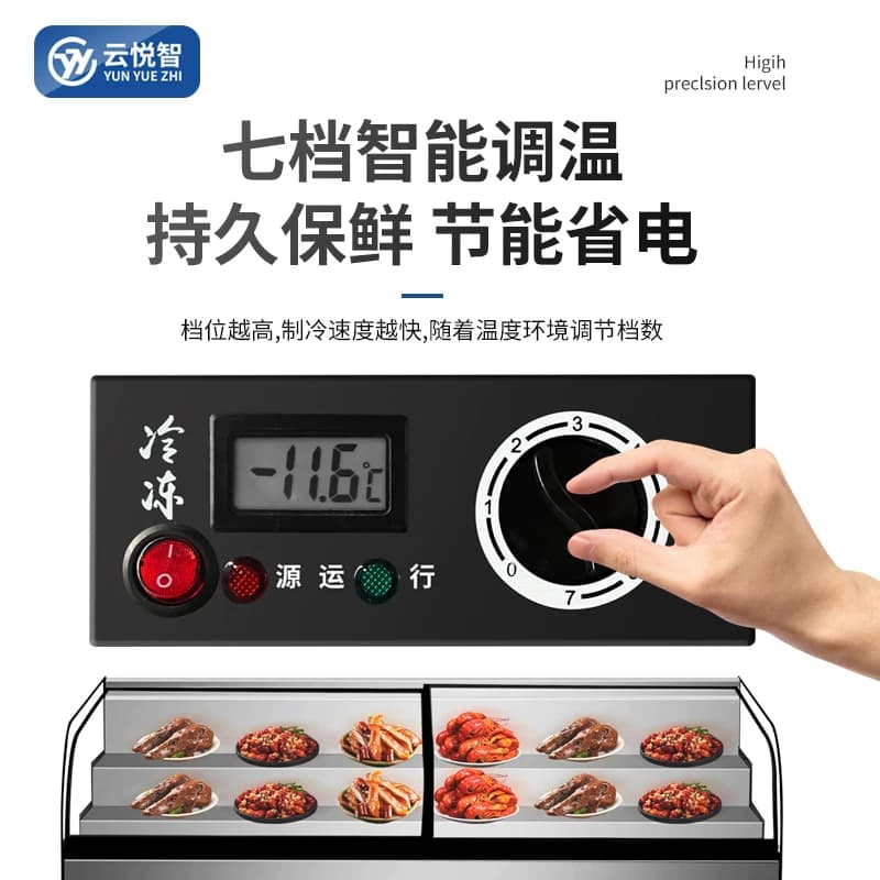 台式摆摊冰台冷藏展示柜三轮车阶梯炸串商用保鲜烧烤点菜地摊弧形 - 缩略图3