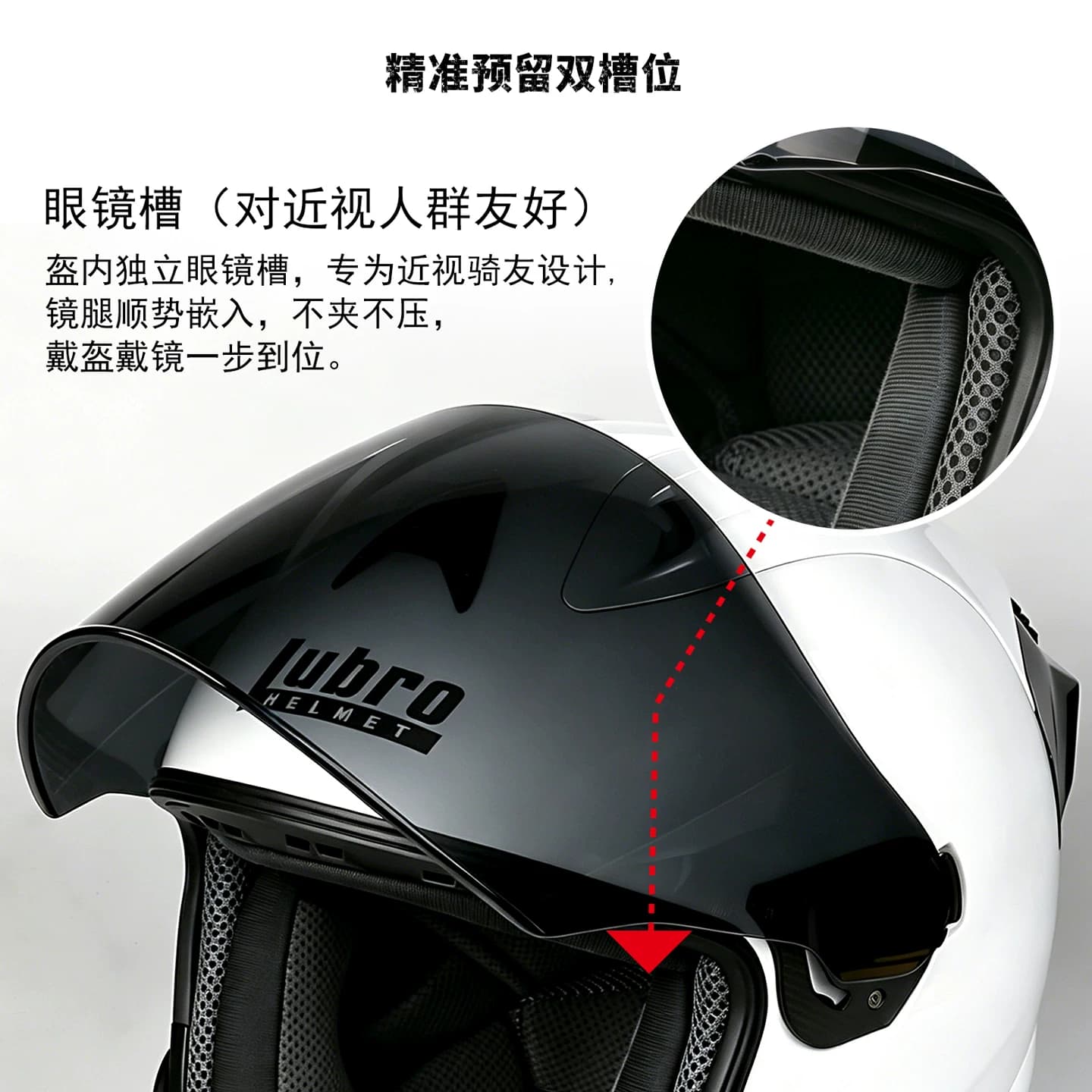 【官方正品】路霸头盔台湾Lubro机车摩托男女四季通用四分之三盔 - 缩略图3