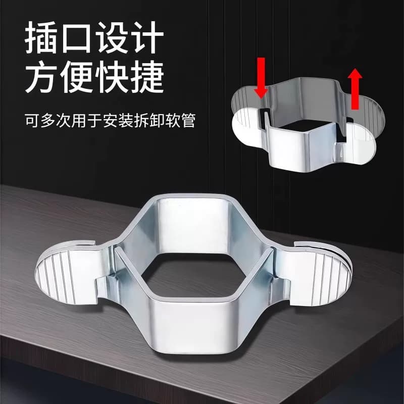 加厚可拆卸水管波纹管安装工具软管扳手六角扳手不锈钢小扳手4分 - 缩略图3