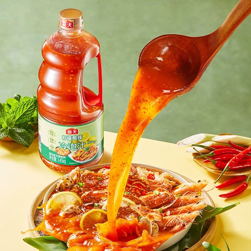 海天柠檬酸辣冷泡汁1.45kg凉拌菜泰式鸡爪凤爪捞汁海鲜轻食0脂肪 - 缩略图2