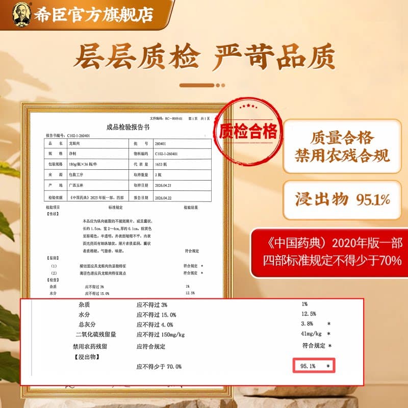 希臣龙眼肉180g/瓶饮片级药典标准广西玉林补益心脾养血安神 官旗 - 缩略图2