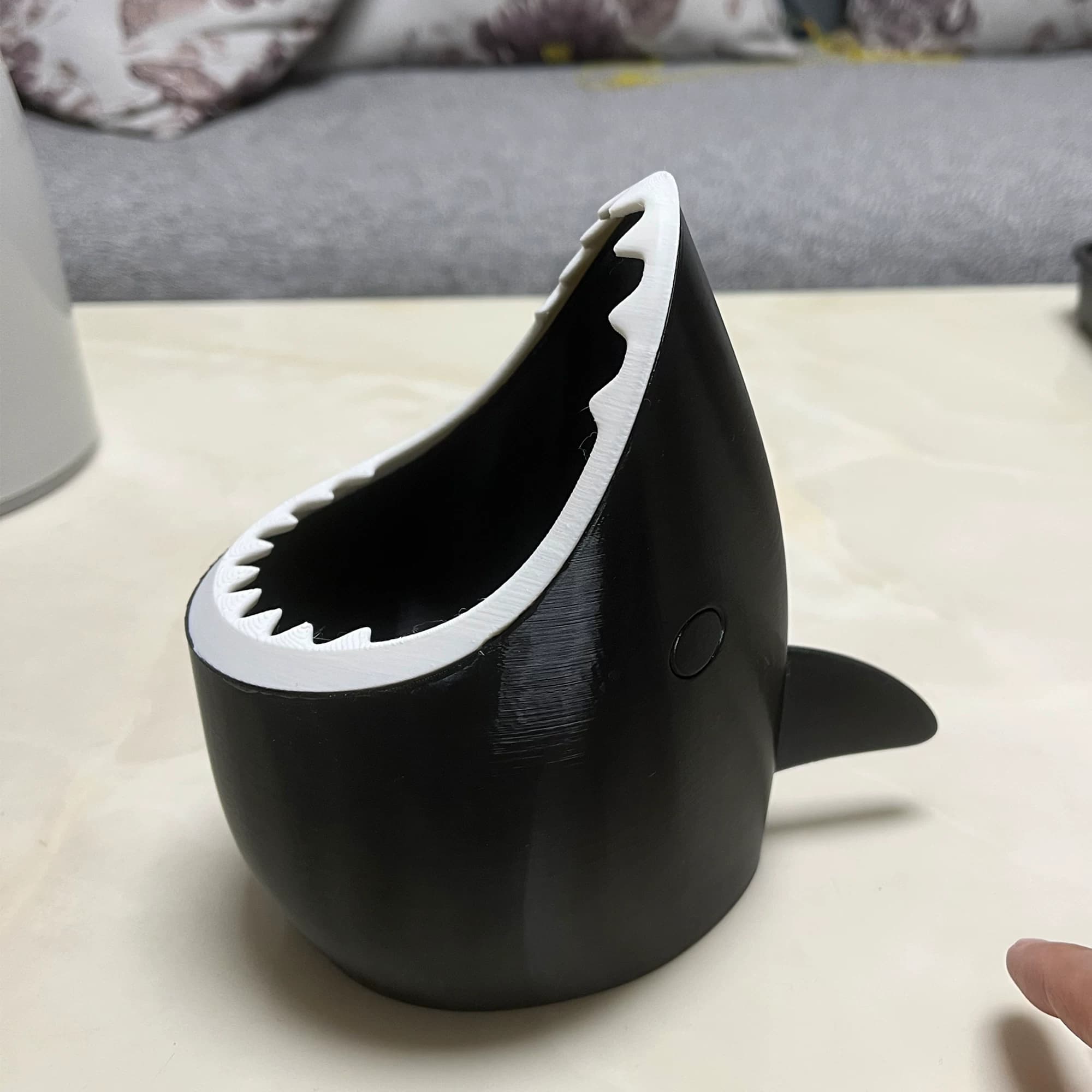 创意鲨鱼收纳盒3D打印笔筒化妆品零食收纳盒ins解压手办桌面摆件 - 缩略图4